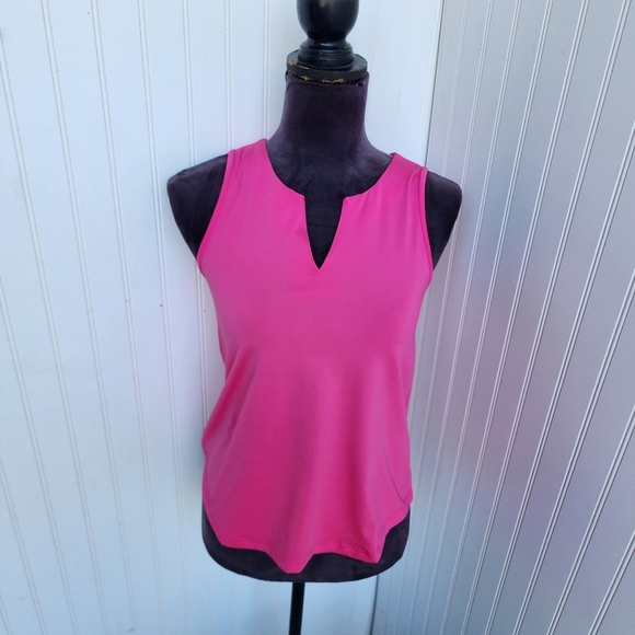 Ana Clare SPF 50 Active Golf Tennis Women's Polo Sleeveless Stretch Pink Top XS - Picture 1 of 9
